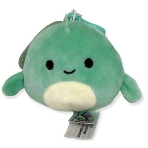 Squishmallow Perry Dolphin Clip On Key Chain Soft Green Brand New 2019 Kellytoy